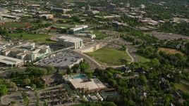 5.5K aerial stock footage of the University of Utah Hospital buildings, Salt Lake City, Utah Aerial Stock Footage | AX129_075