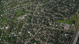 5.5K aerial stock footage of a bird's eye view of homes in suburban neighborhoods, Salt Lake City, Utah Aerial Stock Footage | AX129_092