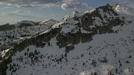 5.5K aerial stock footage of Lone Peak in the Wasatch Range, Utah Aerial Stock Footage | AX129_122E