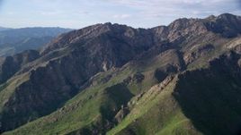 5.5K aerial stock footage of passing Mount Olympus in the Wasatch Range, Utah Aerial Stock Footage | AX129_135
