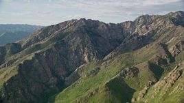 5.5K aerial stock footage flyby Mount Olympus in the Wasatch Range, Utah Aerial Stock Footage | AX129_136