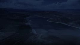 4K day for night color corrected aerial footage of flying over Gunnison Reservoir, low water, Sanpete County, Utah Aerial Stock Footage | AX130_152_DFN
