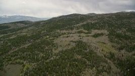 5.5K aerial stock footage video of mountain slopes, evergreen forest and aspen trees, Fishlake National Forest, Utah Aerial Stock Footage | AX130_198E