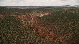 5.5K aerial stock footage of flying by a canyon winding through the park, Capitol Reef National Park, Utah Aerial Stock Footage | AX130_336
