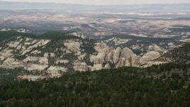 5.5K aerial stock footage of flying by mountains, rock formations, Dixie National Forest, Utah Aerial Stock Footage | AX130_362E