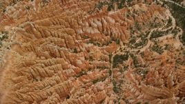 5.5K aerial stock footage of bird's eye orbit of large group of hoodoos, Bryce Canyon National Park, Utah Aerial Stock Footage | AX130_437
