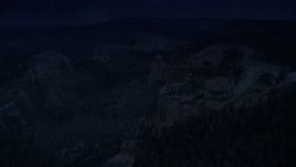 4K day for night color corrected aerial footage approach cliff near Swamp/Mud Canyon Buttes, Bryce Canyon National Park, Utah Aerial Stock Footage | AX131_013_DFN