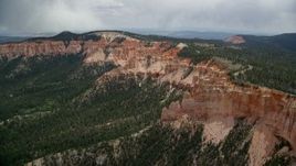 5.5K aerial stock footage approach and flyby rock formations, Pink Cliffs, Bryce Canyon National Park, Utah Aerial Stock Footage | AX131_026