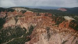5.5K aerial stock footage of approaching hoodoos, Pink Cliffs, Bryce Canyon National Park, Utah Aerial Stock Footage | AX131_028