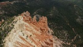 5.5K aerial stock footage tilt to bird's eye view of rock formations, Pink Cliffs, Bryce Canyon National Park, Utah Aerial Stock Footage | AX131_033