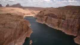5.5K aerial stock footage of flying over Lake Powell in Navajo Canyon, Arizona Aerial Stock Footage | AX131_233