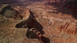 5.5K aerial stock footage of a dry riverbed in deep canyon in Navajo Nation Reservation, Utah Aerial Stock Footage | AX132_022