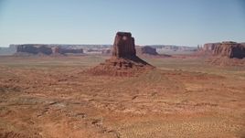 5.5K aerial stock footage approach and flyby East Mitten Butte, reveal Elephant Butte, Monument Valley, Utah, Arizona Aerial Stock Footage | AX135_115E