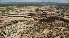 5.5K aerial stock footage of circling Grand Gulch and canyon cliffs, Grand Gulch Primitive Area, Utah Aerial Stock Footage | AX136_109E