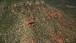 5.5K aerial stock footage of approaching rock ledges on a mesa, Manti-La Sal National Forest, Utah Aerial Stock Footage | AX136_135