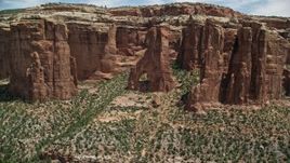 5.5K aerial stock footage of orbiting Cathedral Arch in Arch Canyon, Utah Aerial Stock Footage | AX136_152