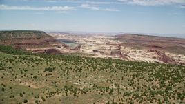 5.5K aerial stock footage of approaching box canyons in Canyonlands National Park, Utah Aerial Stock Footage | AX136_199E