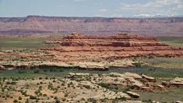 5.5K aerial stock footage of desert butte in Canyonlands National Park, Utah Aerial Stock Footage | AX136_227E