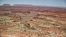 5.5K aerial stock footage of orbiting Colorado River through Meander Canyon, Canyonlands National Park, Utah Aerial Stock Footage | AX136_232E