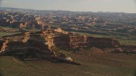 5.5K aerial stock footage of desert rock formations in Canyonlands National Park, Utah Aerial Stock Footage | AX138_280