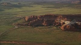 5.5K aerial stock footage of orbiting rock formations and Canyonlands Resort Park, Canyonlands National Park, Utah Aerial Stock Footage | AX138_281E