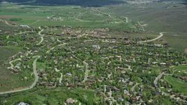 5.5K aerial stock footage of flying by upscale homes in Park City, Utah Aerial Stock Footage | AX140_205E