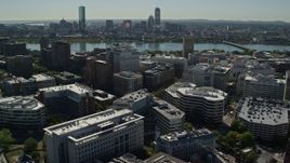 5.5K aerial stock footage flying by office buildings, Downtown Boston skyline, Cambridge, Massachusetts Aerial Stock Footage | AX142_048E