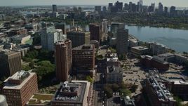 5.5K aerial stock footage of Massachusetts Institute of Technology, Downtown Boston, Cambridge, Massachusetts Aerial Stock Footage | AX142_062E