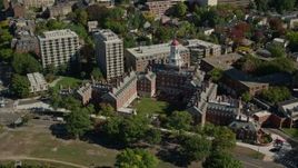 5.5K aerial stock footage orbiting Harvard University, Dunster House, Cambridge, Massachusetts Aerial Stock Footage | AX142_094E