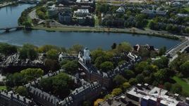 5.5K aerial stock footage orbiting Harvard University, Eliot House, Cambridge, Massachusetts Aerial Stock Footage | AX142_098