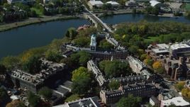 5.5K aerial stock footage orbiting Harvard University, Eliot House, Cambridge, Massachusetts Aerial Stock Footage | AX142_099