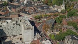 5.5K aerial stock footage orbiting Harvard University, Harvard Square, Cambridge,  Massachusetts Aerial Stock Footage | AX142_108E