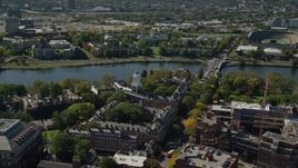 5.5K aerial stock footage of Harvard University, Harvard Business School, Cambridge, Massachusetts Aerial Stock Footage | AX142_115E