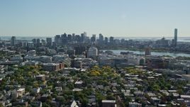 5.5K aerial stock footage flying over Cambridge and by Downtown Boston, Massachusetts Aerial Stock Footage | AX142_124E
