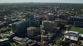 5.5K aerial stock footage orbiting Beth Israel Hospital, Longwood Medical Area, Boston, Massachusetts Aerial Stock Footage | AX142_135E