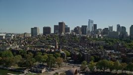 5.5K aerial stock footage approaching buildings and parks, Beacon Hill, Downtown Boston, Massachusetts Aerial Stock Footage | AX142_173E