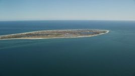 5.5K aerial stock footage flying by Monomoy Island, Cape Cod, Massachusetts Aerial Stock Footage | AX144_062