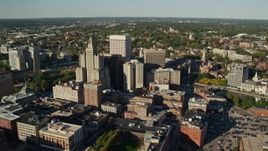 6k aerial stock footage orbiting buildings and skyscrapers, Downtown Providence, Rhode Island Aerial Stock Footage | AX145_047E