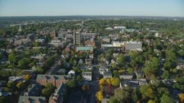 6k aerial stock footage approaching and flying over Brown University, Providence, Rhode Island Aerial Stock Footage | AX145_071