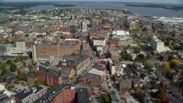 6k aerial stock footage flying over The Westin Portland Harbourview, downtown, Portland, Maine Aerial Stock Footage | AX147_337