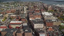 6K aerial stock footage flying over The Westin Portland Harbourview, downtown, Portland, Maine Aerial Stock Footage | AX147_337E