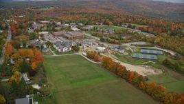 5.5K aerial stock footage orbiting Colby Sawyer College in autumn, New London, New Hampshire Aerial Stock Footage | AX151_104