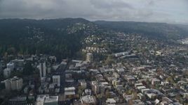5.5K aerial stock footage of suburban houses in the Hillside neighborhood of Portland, Oregon Aerial Stock Footage | AX153_096