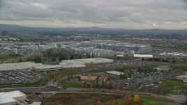 5.5K aerial stock footage flying by the Intel Ronler Acres Campus, Hillsboro, Oregon Aerial Stock Footage | AX155_002