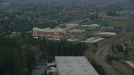 5.5K aerial stock footage approaching Embassy Suites in Hillsboro, Oregon Aerial Stock Footage | AX155_004