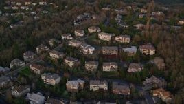 5.5K aerial stock footage flying by large hillside homes in Northwest Portland, Oregon Aerial Stock Footage | AX155_138