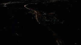 5.5K aerial stock footage flying over rush hour traffic on Highway 26 at night, Southwest Portland, Oregon Aerial Stock Footage | AX155_440