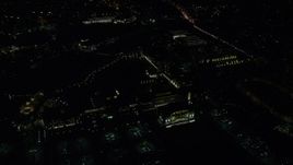 5.5K aerial stock footage flying by Nike Headquarters office buildings at night, Beaverton, Oregon Aerial Stock Footage | AX155_448E