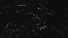 5.5K aerial stock footage flying by the Nike Headquarters office buildings at night, Beaverton, Oregon Aerial Stock Footage | AX155_449