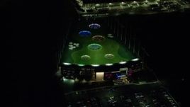 5.5K aerial stock footage orbiting a Topgolf course in Hillsboro, Oregon at night Aerial Stock Footage | AX155_477E